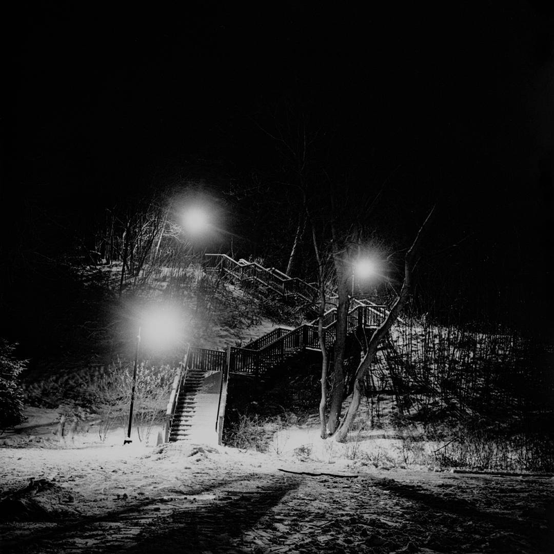 Stairs down to Saratoga Lake. Taken with a Yashica Mat 124 medium format TLR